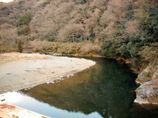 馬渡橋付近の中津川