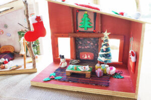 体験工房 冬限定季節メニュー　クリスマスドールハウス作り
