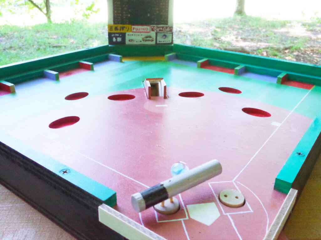 夏限定季節メニュー<木の工房> ベースボールゲーム盤作り