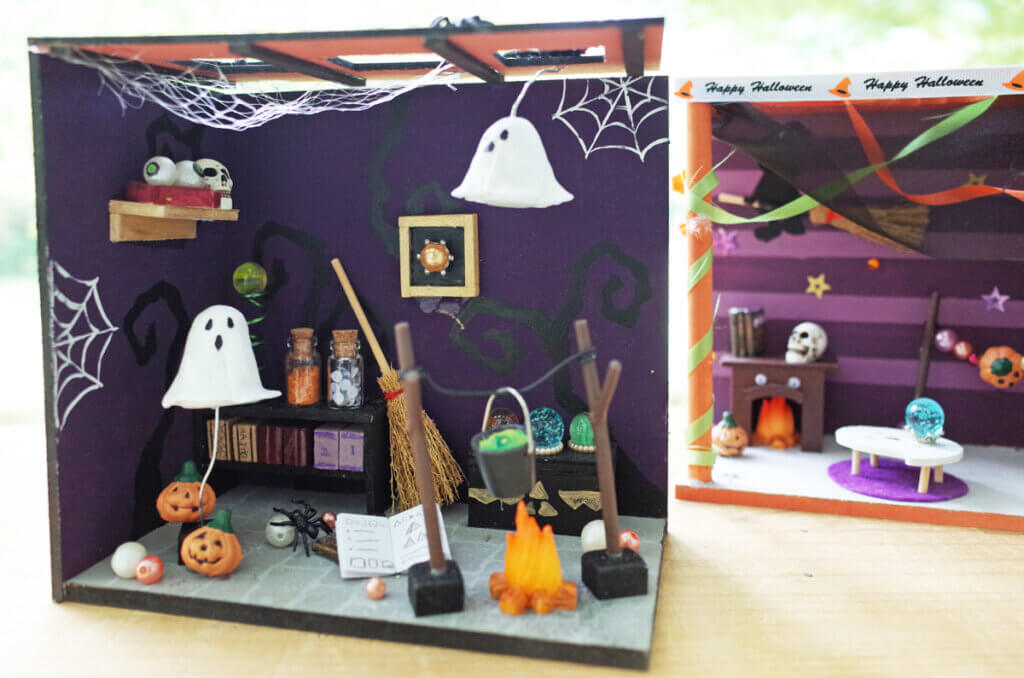 体験工房 秋限定季節メニュー「ハロウィンホラーハウス」作り